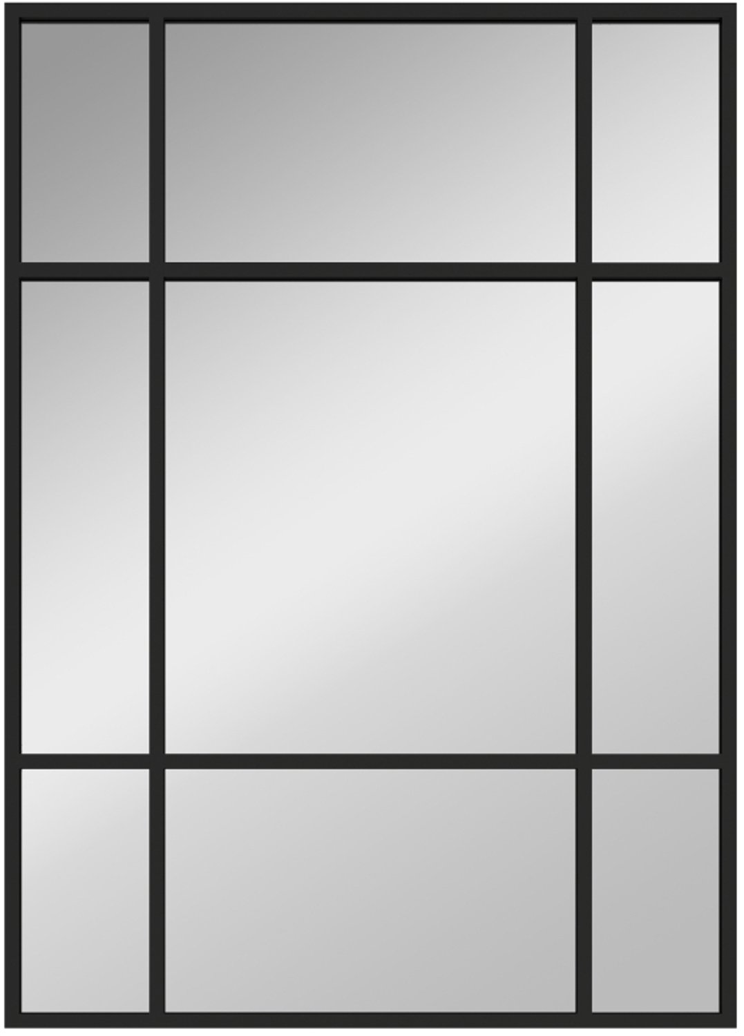 ZYLARO Wandspiegel - Metalen frame - Zwarte strepen - Meerlaags glas - 50 x 2 x 70 cm