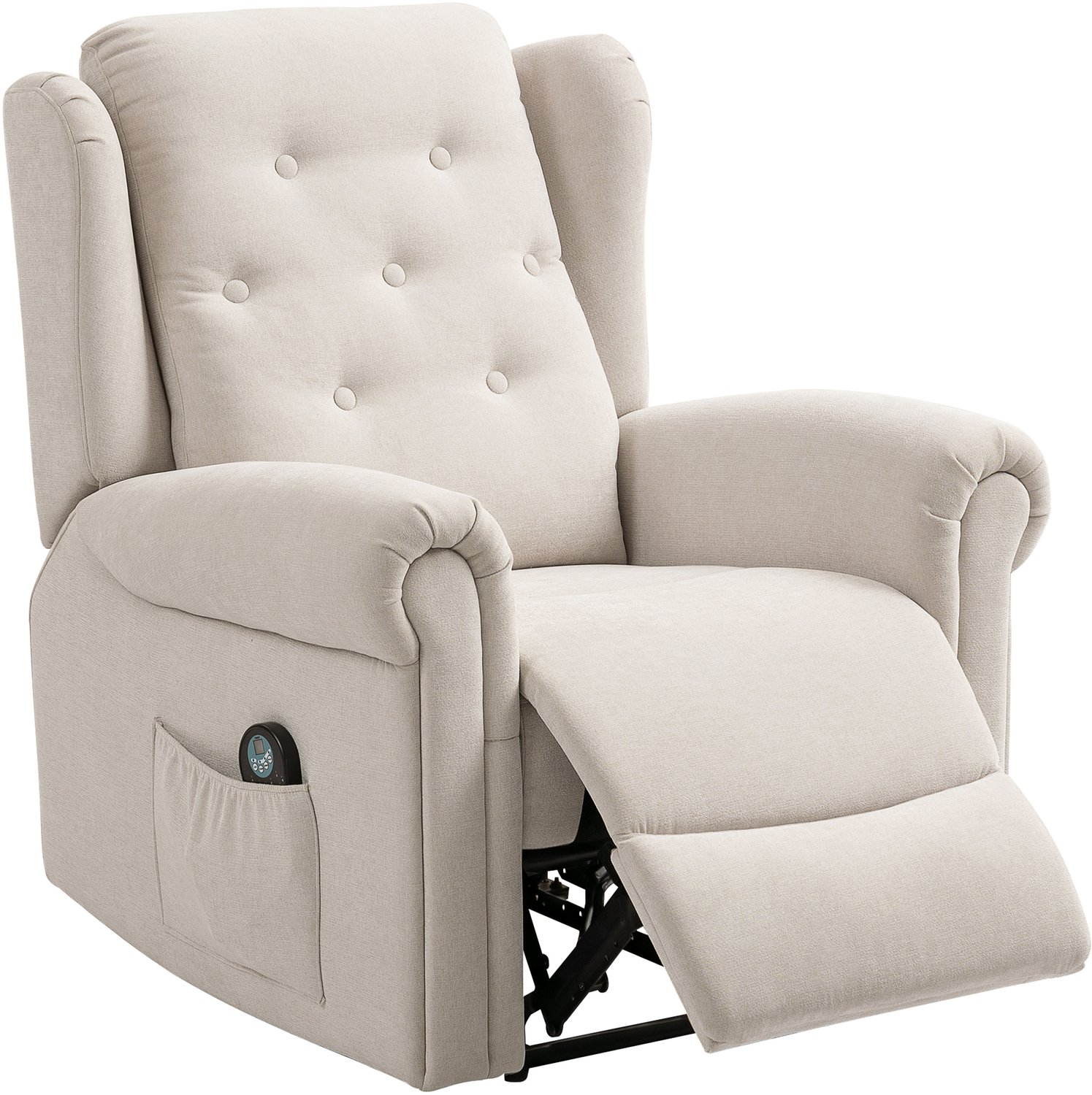 HOMCOM Massage Relaxbank - Linnen - 85x91x103cm - Beige
