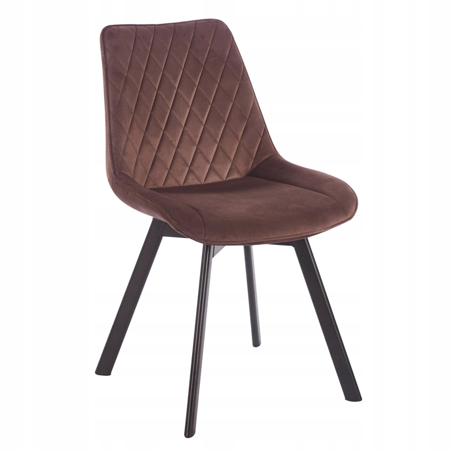 Furnitex Davis Riviera 26 - Draaibare eetkamerstoel - Mokkabruine velvet bekleding - Gecapitonneerde rugleuning - Automatische terugkeerfunctie
