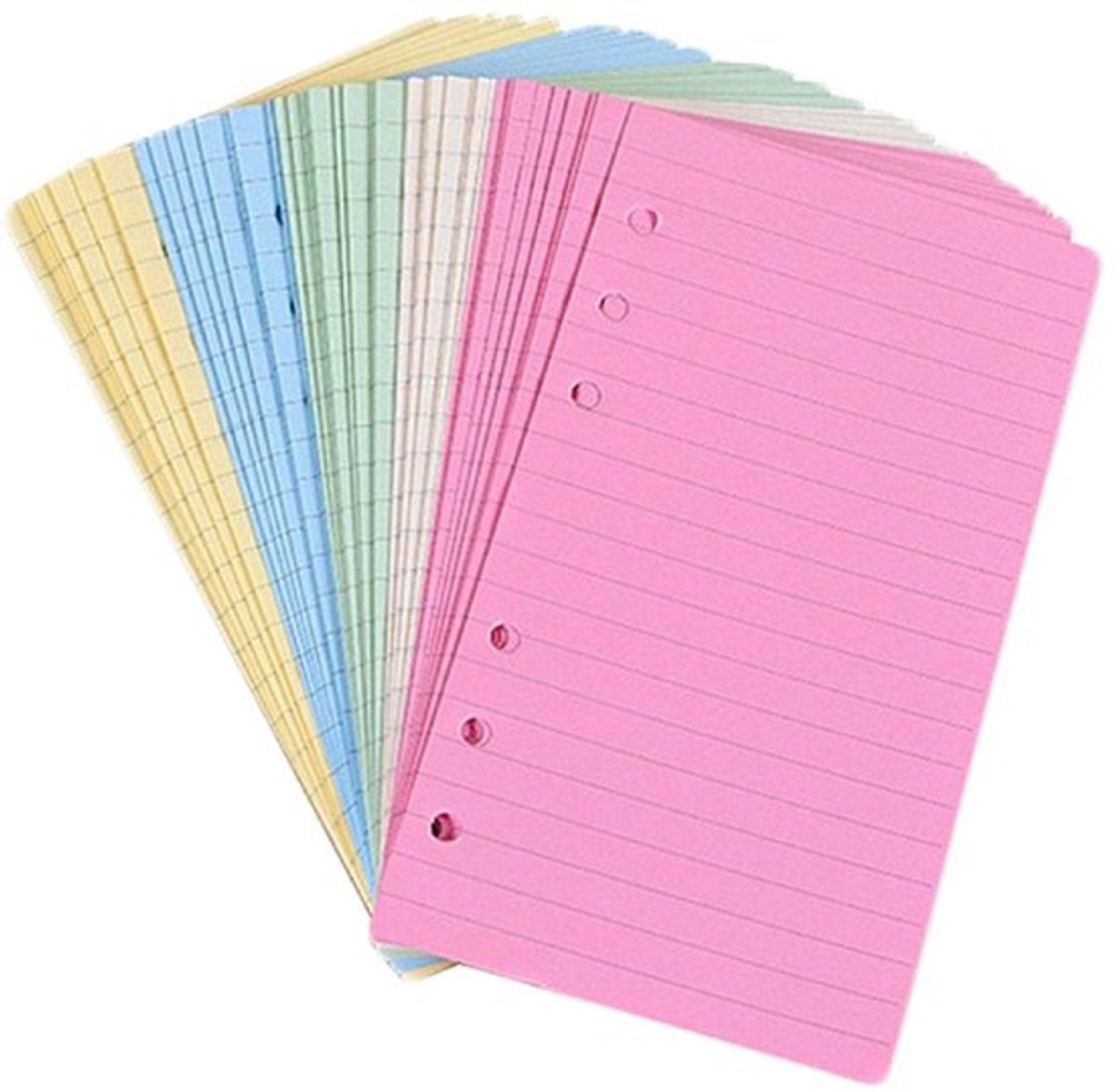 A6 Gekleurd Gelijnd Notitiepapier voor Filofax - 6 Gaten, Losbladig Navulbaar