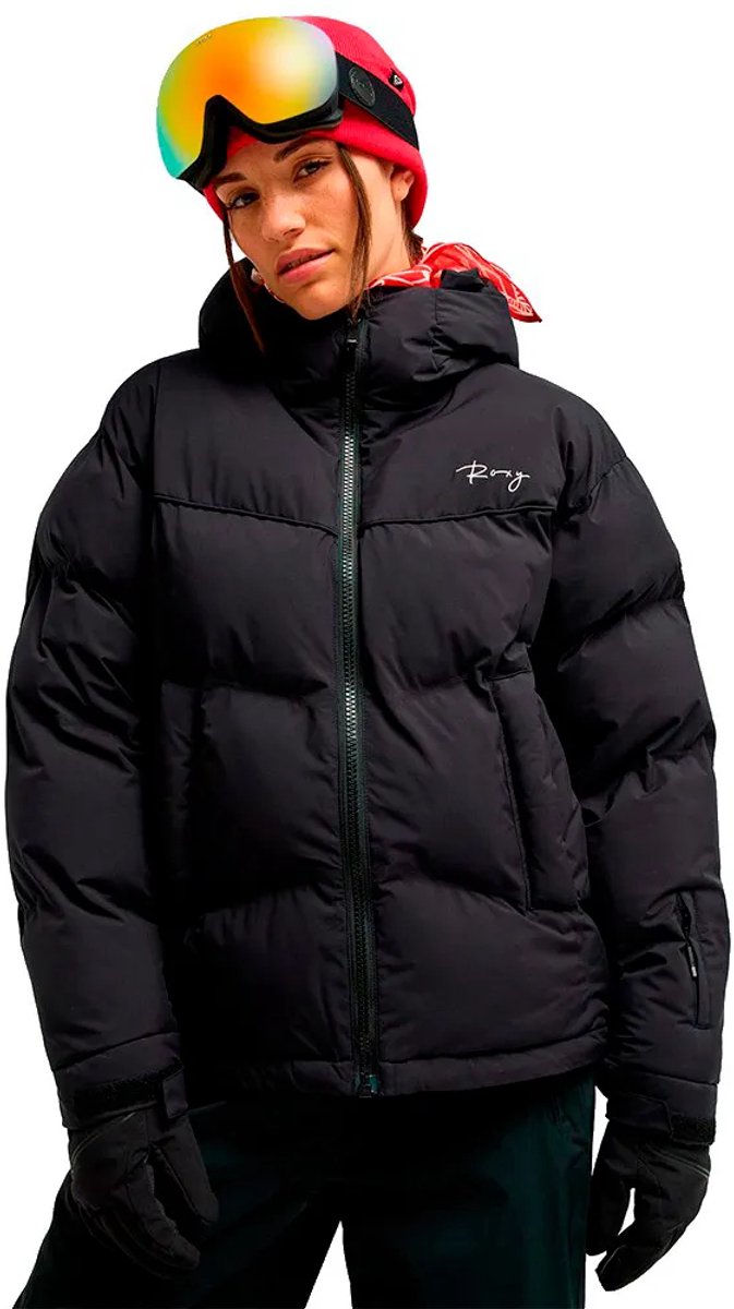 Roxy Alofted Puffy Jas Zwart M Vrouw
