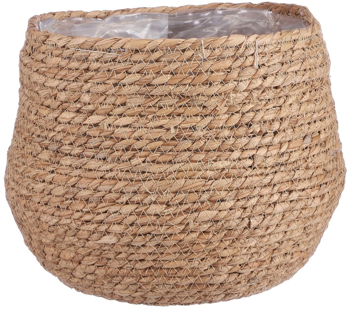 Mica Decorations Jorck Plantenmand - H24 x Ø26 cm - Zeegras - Lichtbruin