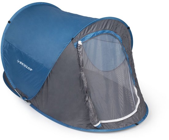 Dunlop Pop Up Tent - Blauw/ Grijs/ Wit - 2 Persoons van Dunlop — afbeelding 2