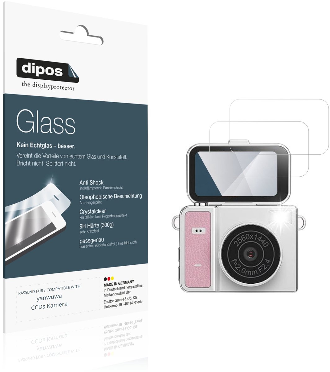 dipos – 2x Pantserfolie geschikt voor yanwuwa CCDs Camera | 9H Screenprotector