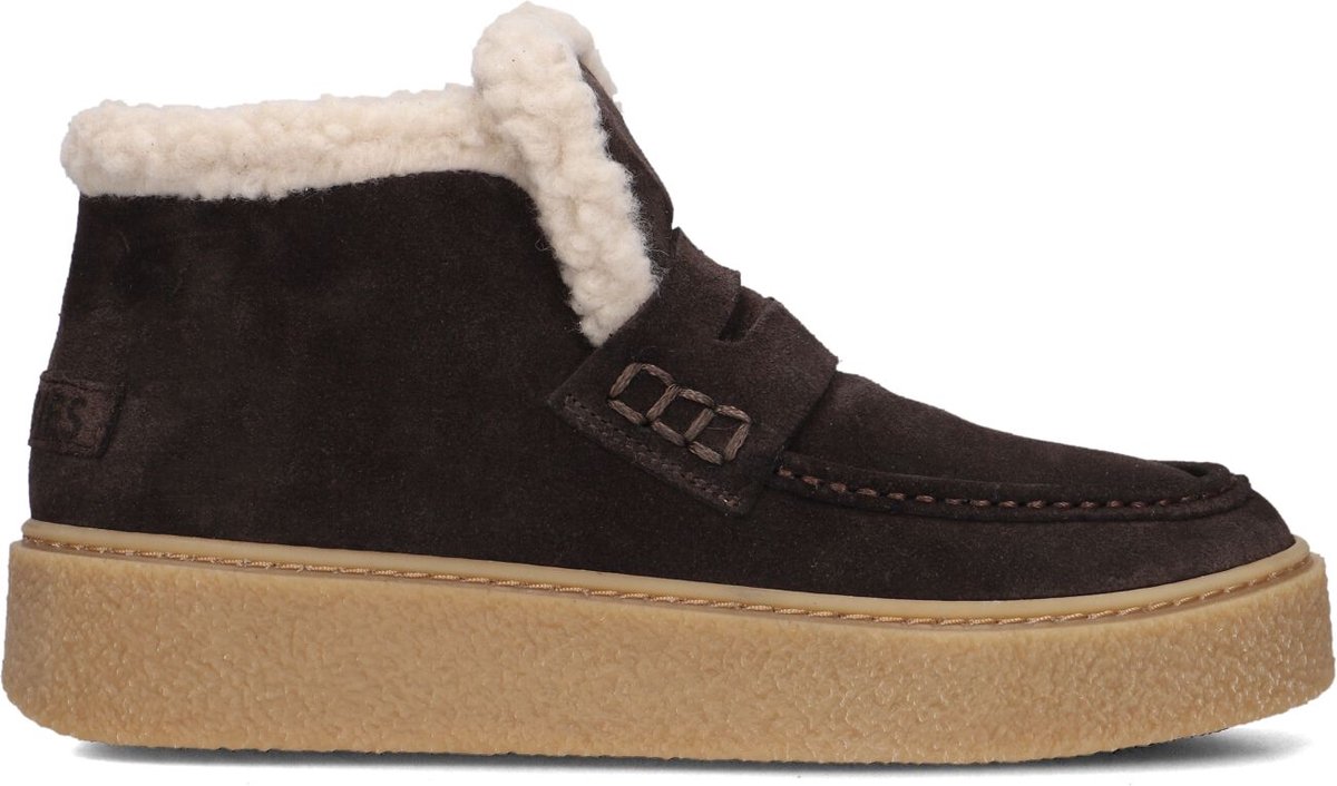 Shabbies Amsterdam - SENNA ANNA Ankle Boot Suede Dark Brown - Maat 36