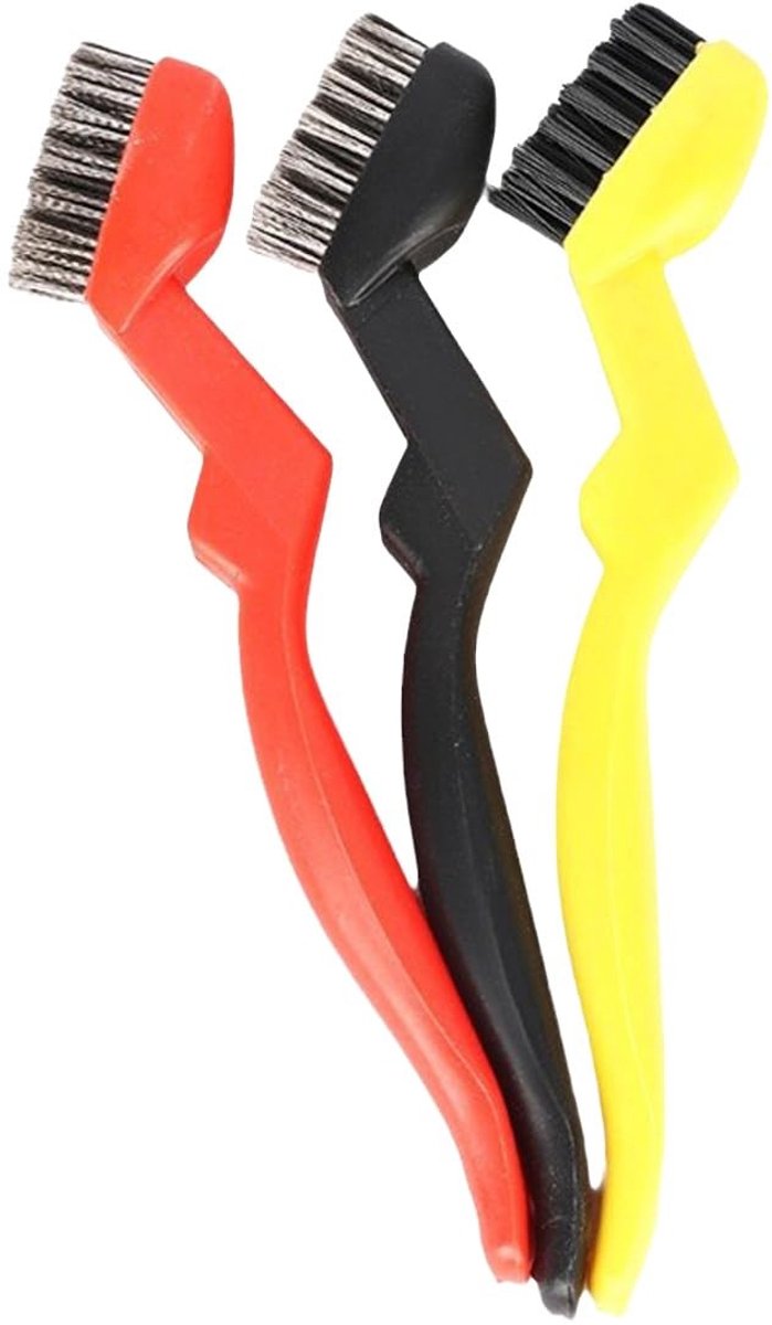 Elzusha - Mini-draadborstel met gebogen handgreep - 3 stuks