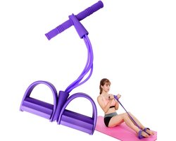 Fitnessapparaat - Multikleur - N/A - Elastische Sit-up Trekkoord met Voetpedaal - Voor Thuisgym en Yoga