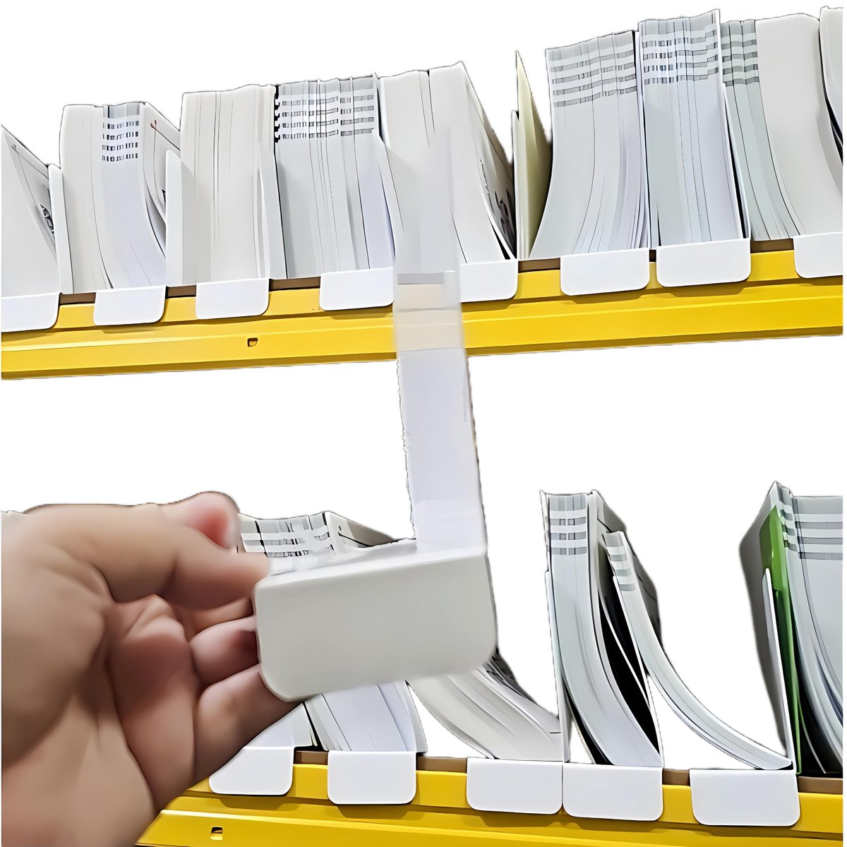 Elzusha - Boekdividers voor bibliotheken - 50 stuks, plastic, wit