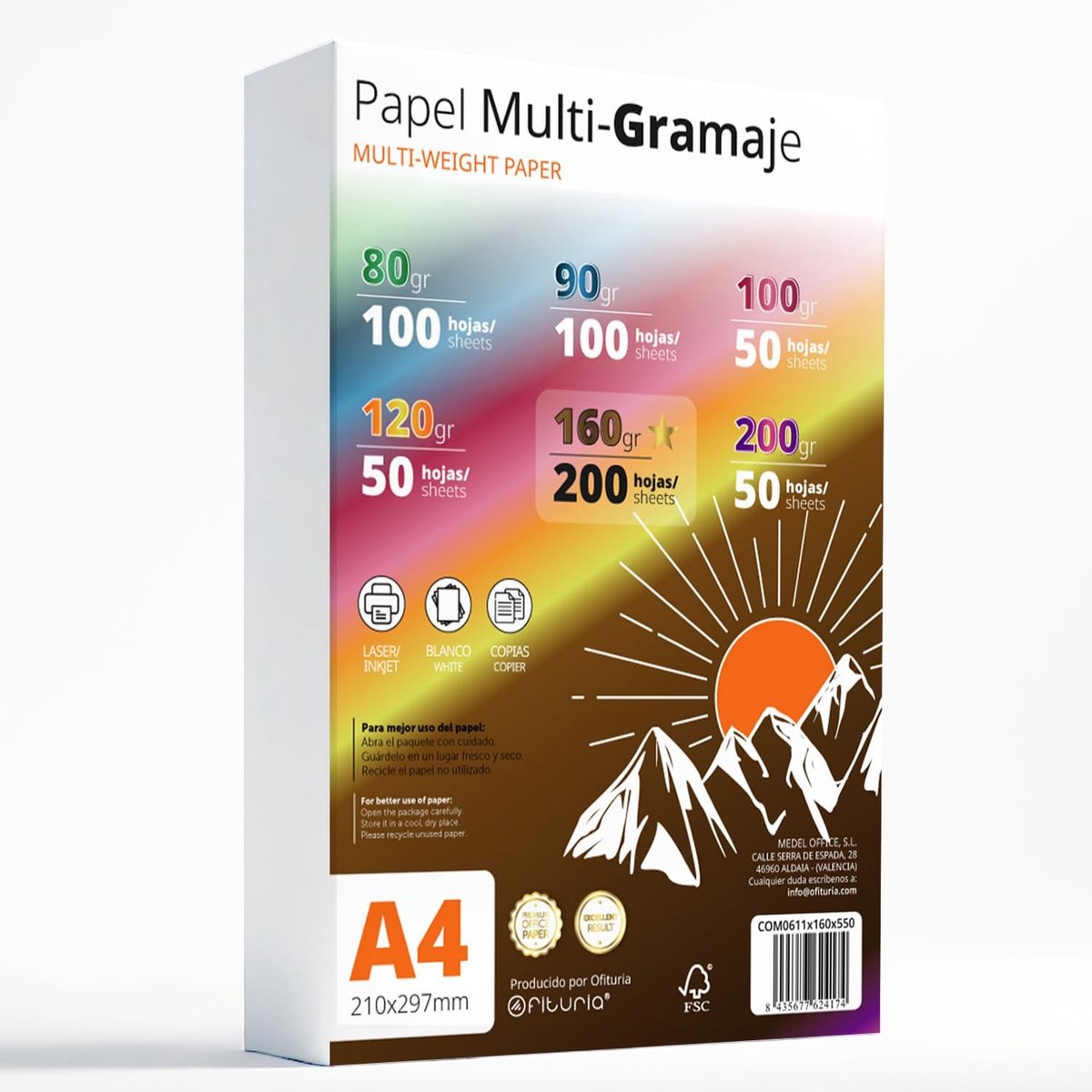 Elzusha - A4 Papier - Multifunctioneel voor Printen, Schrijven en Knutselen - Wit - Pack van 550 Vel