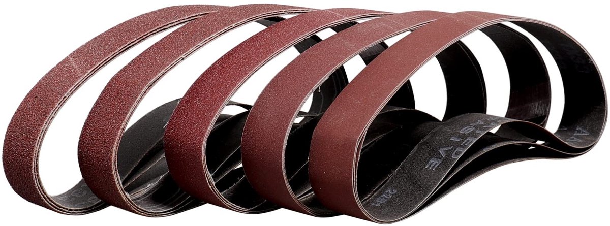 Elzusha - Schuurbanden Set 30X533mm - 15 Stuks met Diverse Korrelgroottes