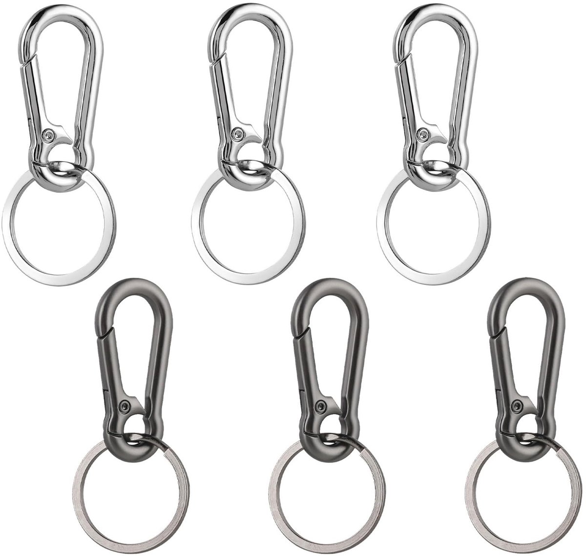 Elzusha - Set van 6 Carabiner Haakjes - Roestvrijstalen Sleutelhangers