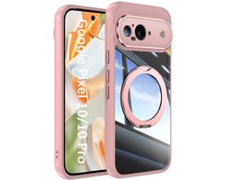 Elzusha - 360° Ring voor Google Pixel 10/10 Pro - Schokbestendig en Rotating Kickstand - Roze
