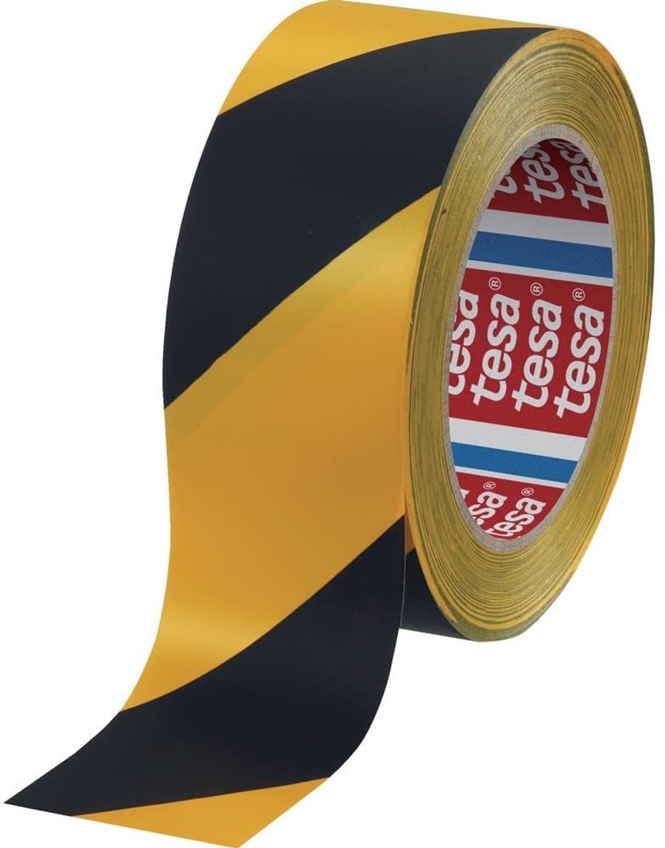 Elzusha - Tesa Waarschuwingsband - Zwart/Geel - 33 meter