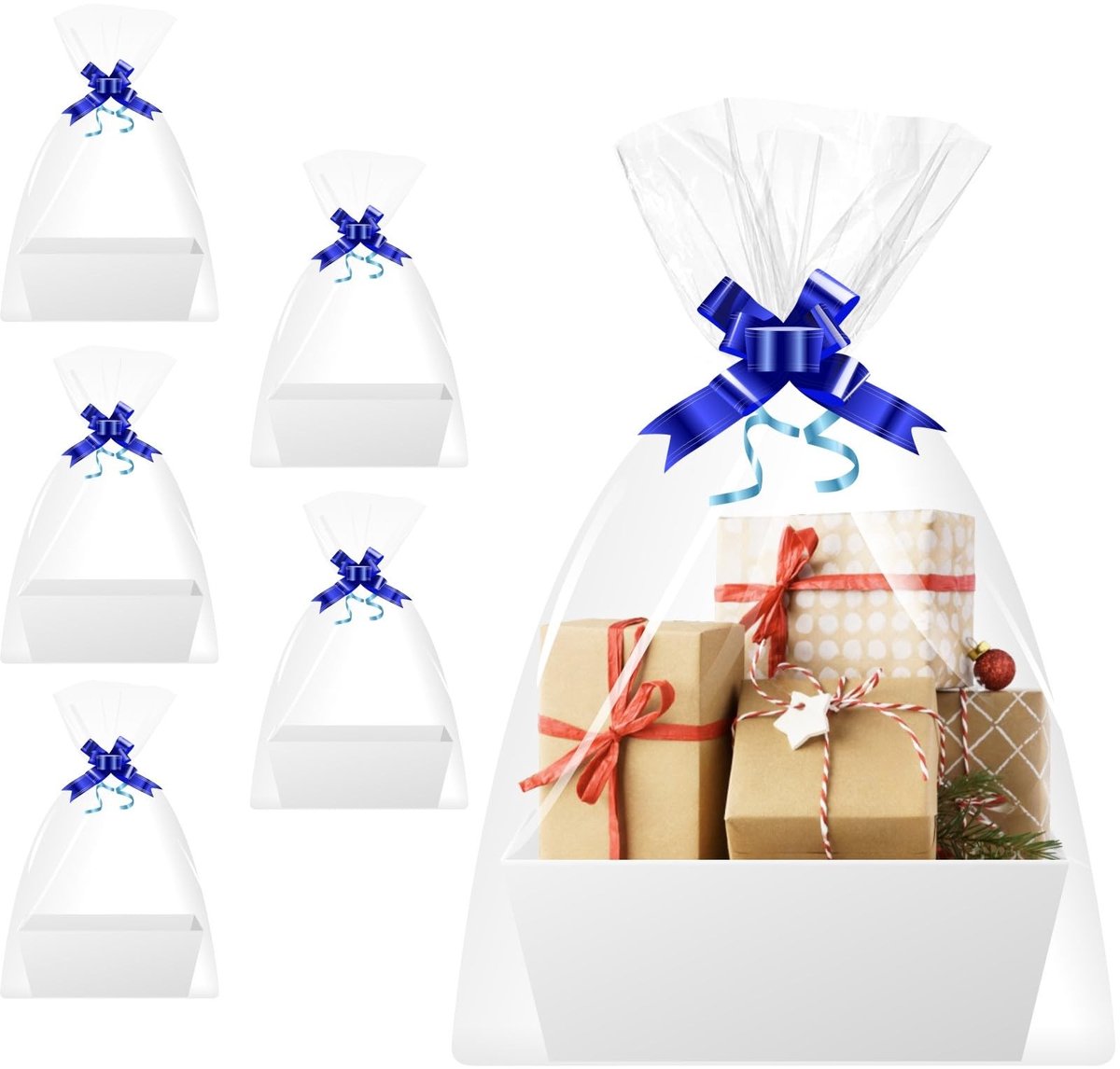 Elzusha - Set van 5 Witte Cadeaumanden van Karton