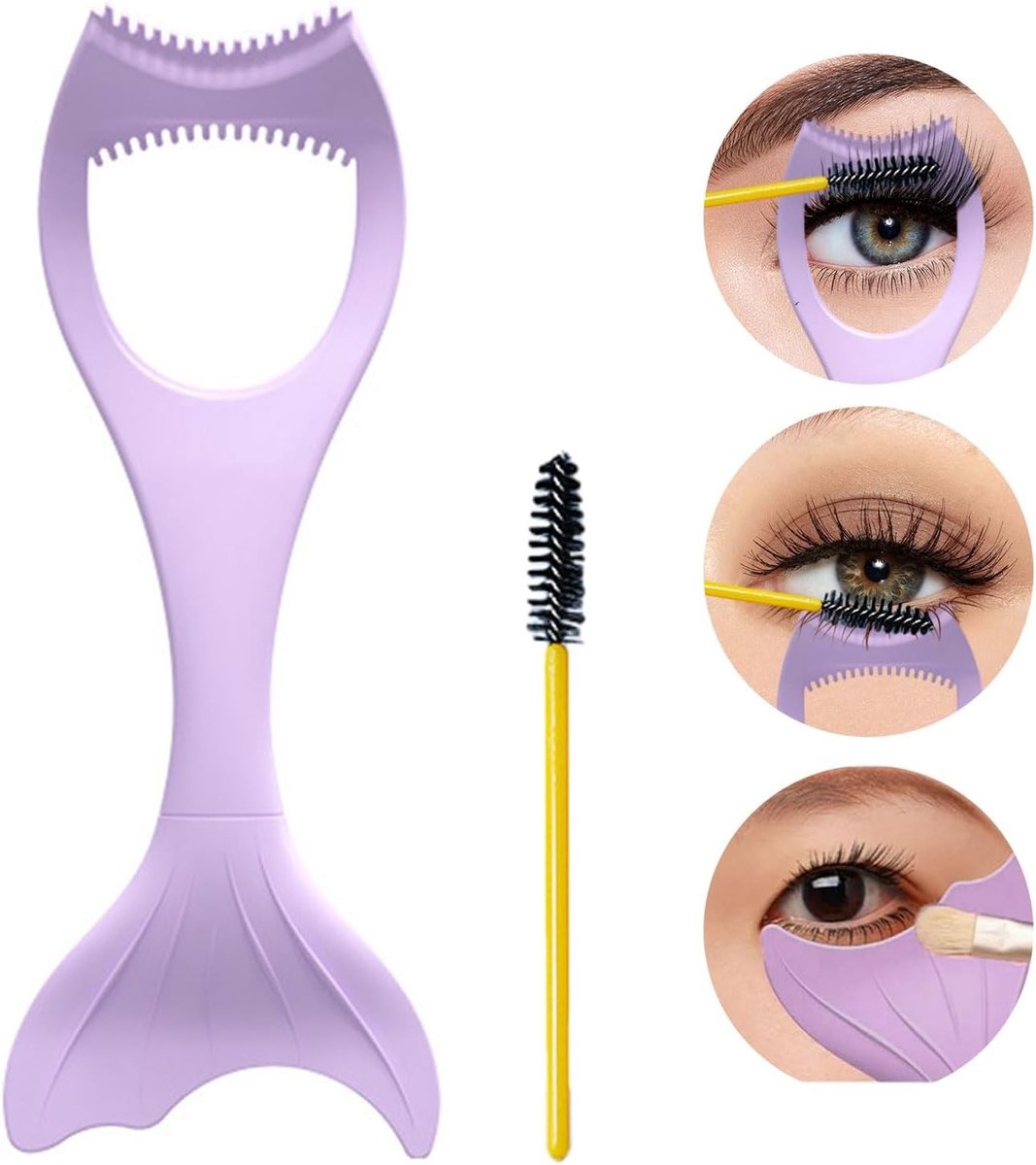 Eyeliner sjabloon en mascara tool, 3-in-1 wimperhulp voor vrouwen, meisjes en beginners, ideaal voor perfecte make-up en eenvoudig aanbrengen