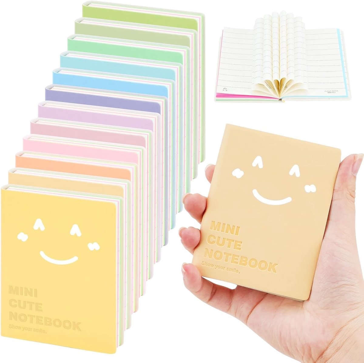 Notitieboek - Multicolor - 7,6 x 10 cm - PU-lederen Hoes - Voor School en Reizen