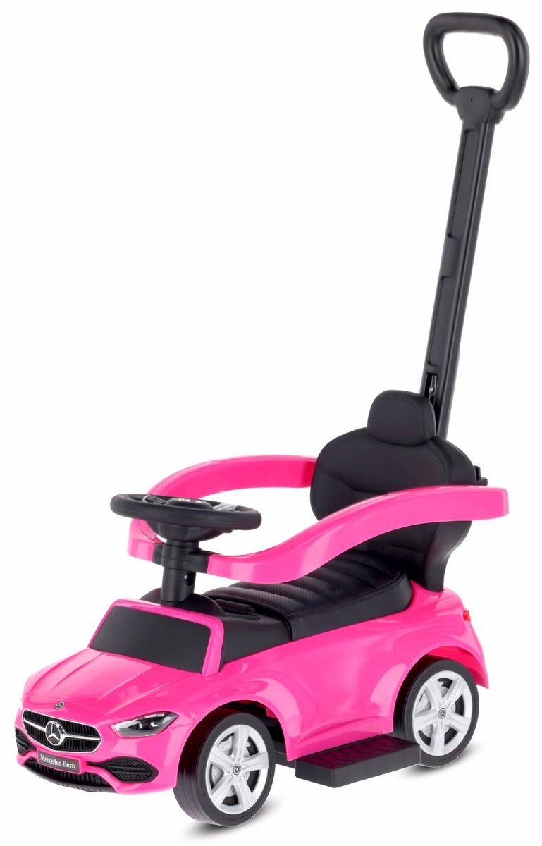 SUN BABY Loopauto vanaf 12 maanden Mercedes C-Class met voetsteun roze