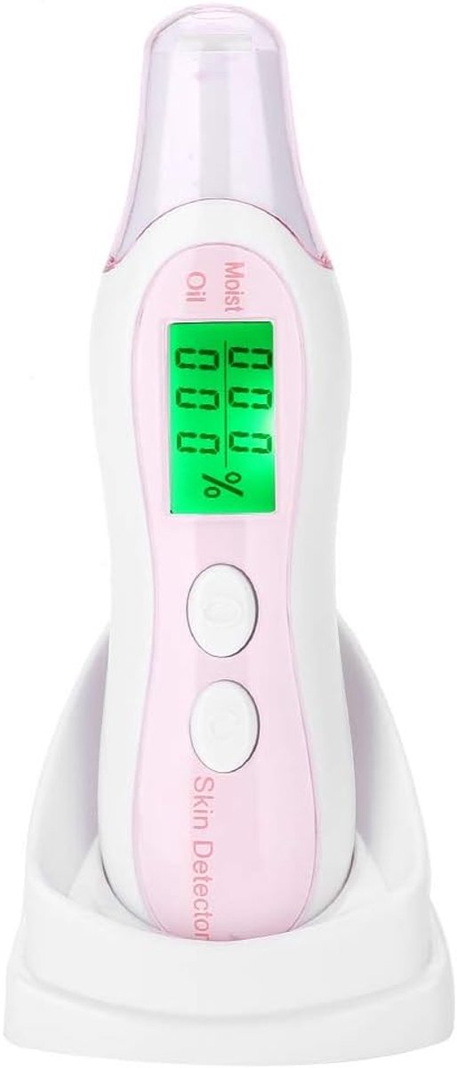 Huidanalysator met digitale LCD-schermen, huidanalysator Huidvochtigheidsmonitor voor huidverzorging, hooggevoelige gezichtshuidtester Digitale meter voor thuisreizende schoonheidssalon (wit)