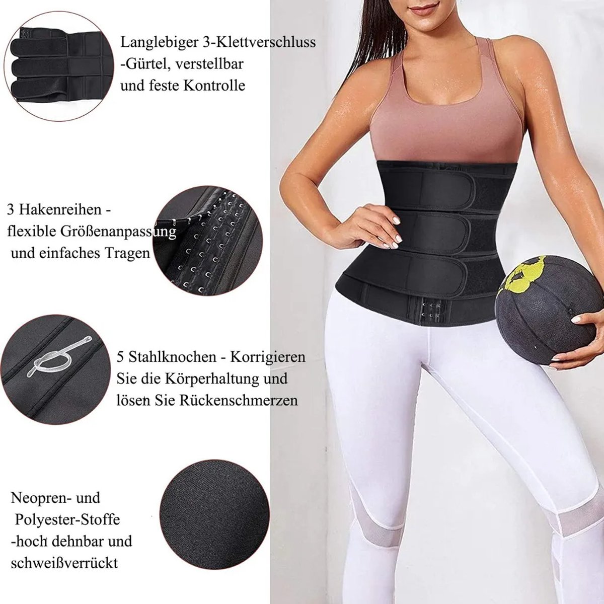 Dames tailletrainer, buikband, sport tailleband, sauna zweetband, sport tailletrainer, afslankband, maat S