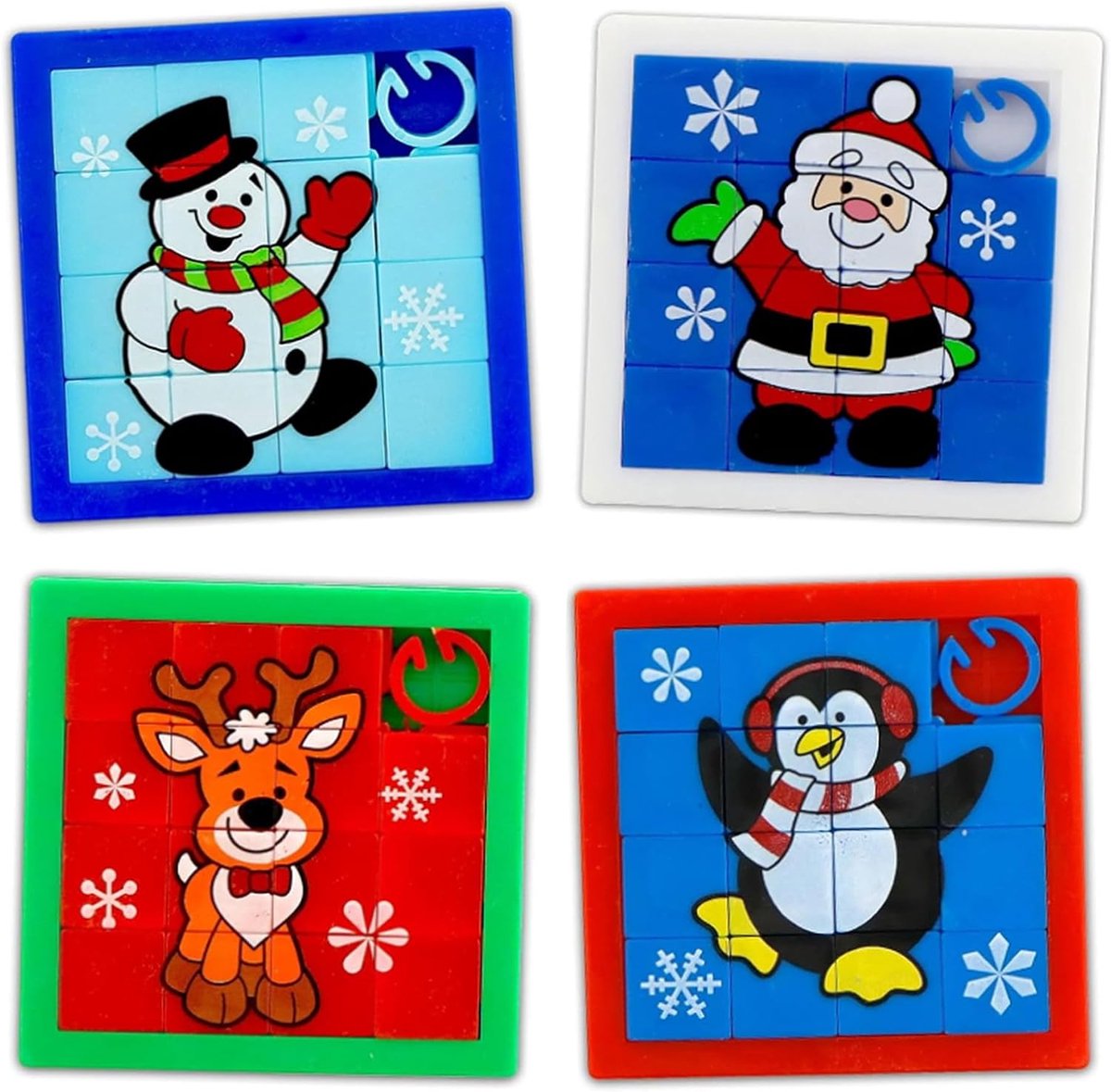 4 Pieces Christmas Sliding Puzzle, Sliding Puzzle for Kids, Small Items for Advent Calendar Kids, Sliding Puzzle - ShopVlot