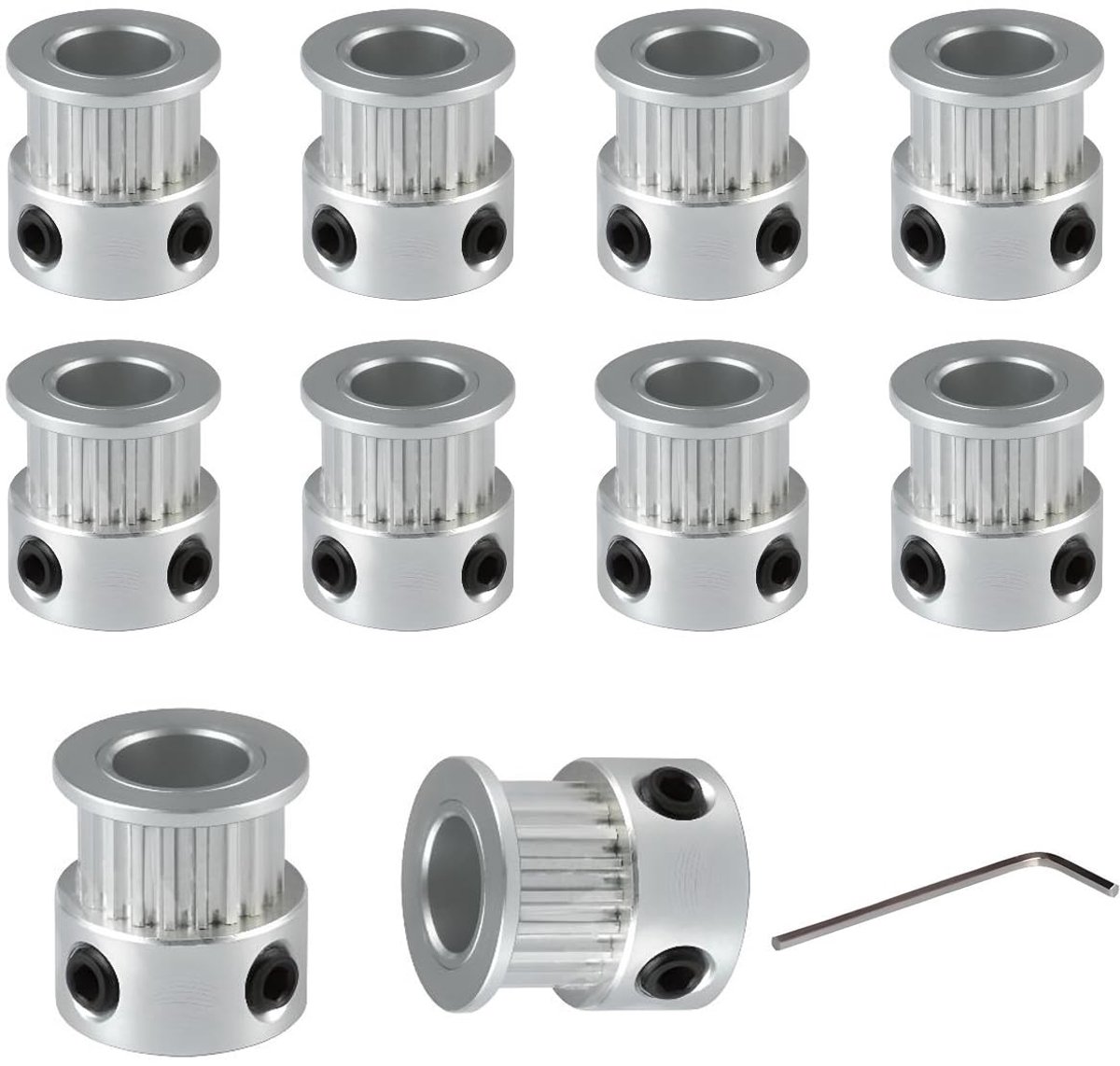 BZ 3D GT2 Pulley Wheel Timing Belt Pulley 20 Teeth Bore 8mm For 3D Printer 6mm Width Timing Belt (10pcs) (20 Teeth 8mm - ShopVlot