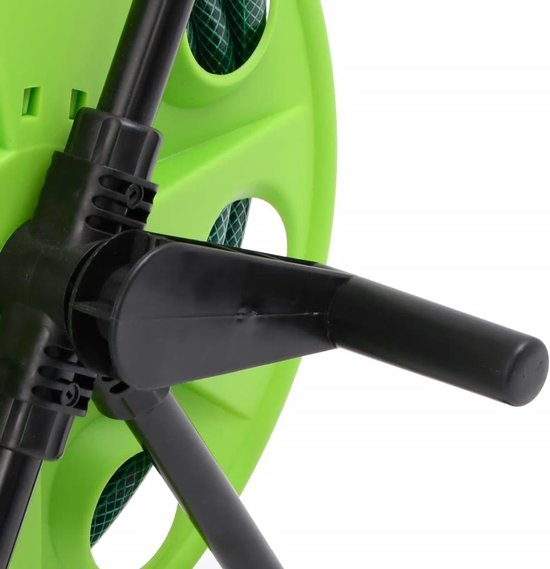 Slangwagen met 30 m tuinslang, slanghaspel voor de tuin, incl. 4-delige aansluitset, mobiele waterwagen, groen — afbeelding 3