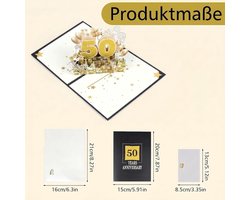 Elegante 3D-pop-upkaart voor robijnbruiloft, uniek cadeau voor 50e trouwdag met envelop en