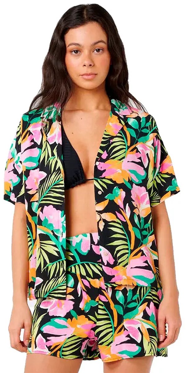 Rip Curl Molokaï Overhemd Met Korte Mouwen S Vrouw Zwart