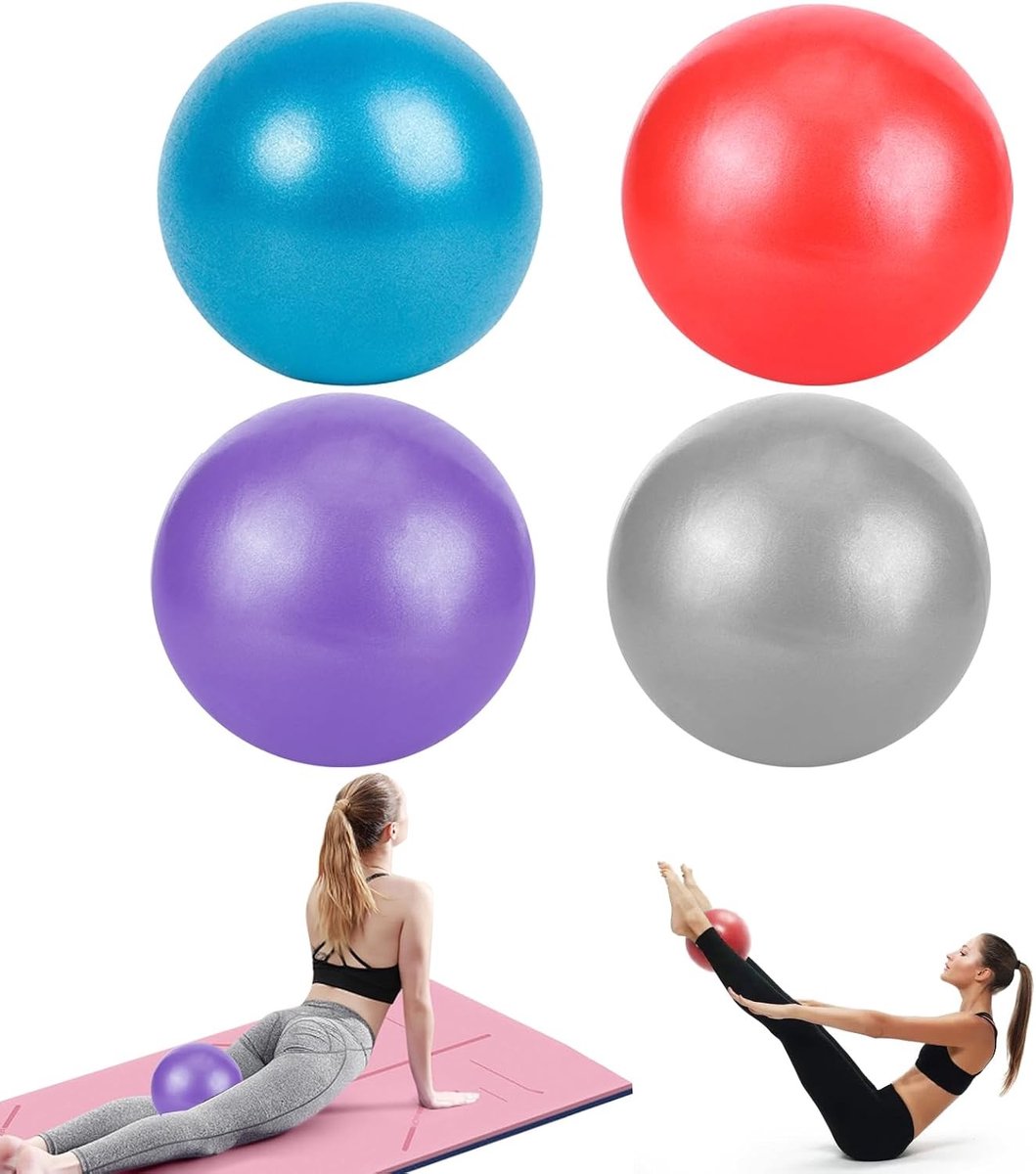 Set van 4 kleine 25 cm Pilates ballen voor yoga, fitness en core training