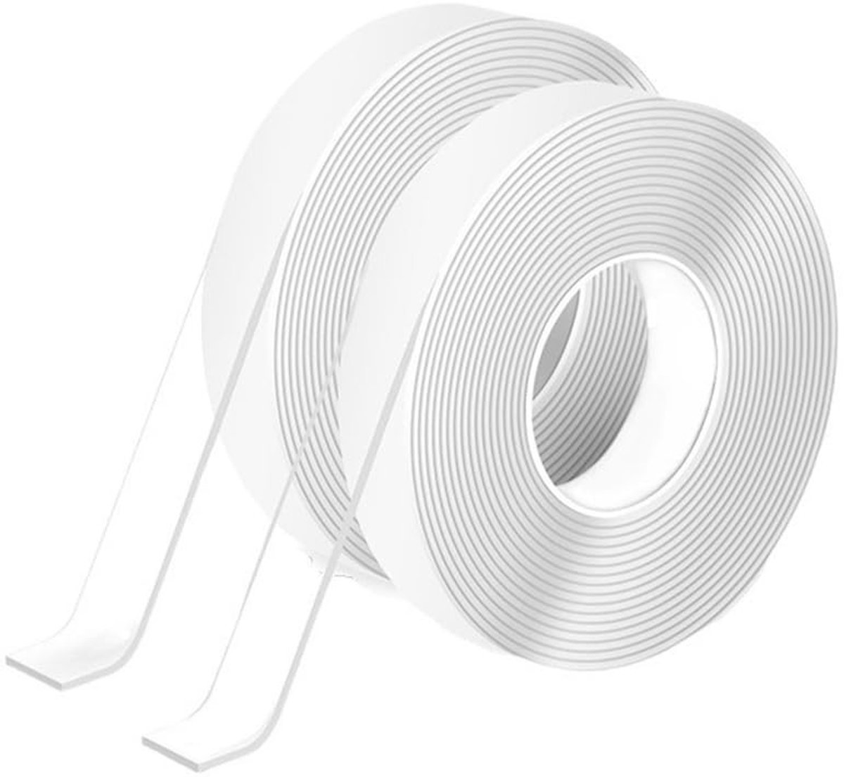 Transparante dubbelzijdige tape, 2 cm breed, 1 mm dik, herbruikbare en verwijderbare multifunctionele tape voor tapijt en fotolijsten, 5 m per rol.