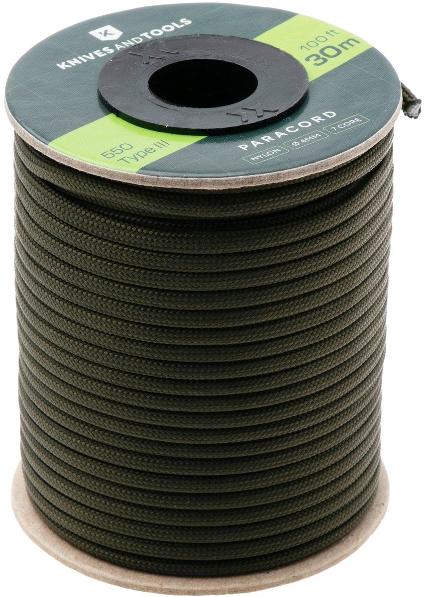 Knivesandtools 550 Paracord Type III - 30m Army Green