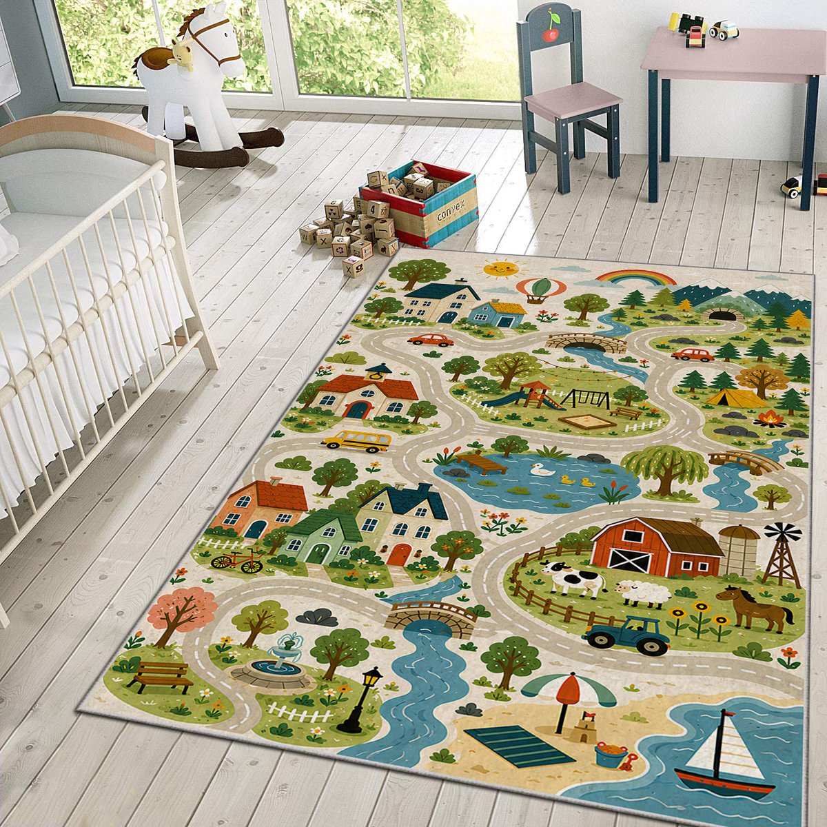 Vloerkleed Kinderkamer - Speelkleed Baby - Speelmat - Speeltapijt - Tapijt voor Kinderkamer - 120*180 cm - Vloerkleed Baby