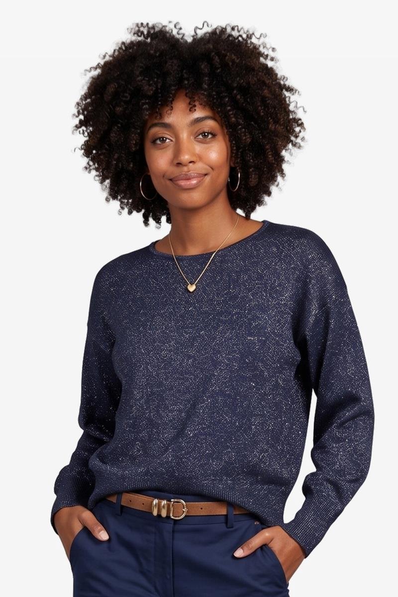 DIDI Dames Pullover Cielo shimmer Dark blue maat 46/48