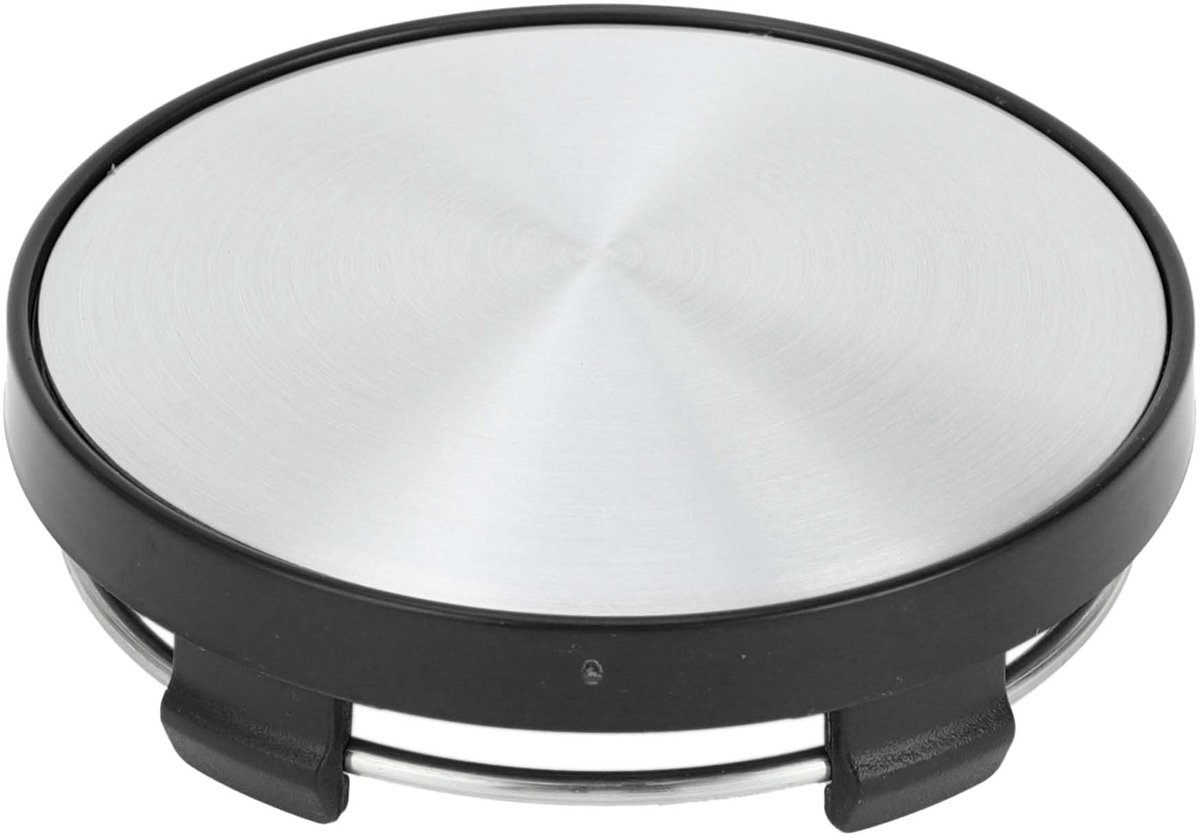 A ABSOPRO 60mm 2.36" Zilverkleurig Zwart Universele Auto Wielnaaf Center Caps Wielnaaf Caps Cover Beschermers voor SUV - ShopVlot