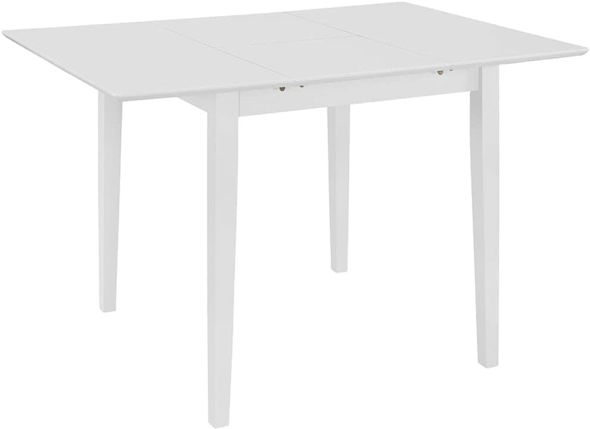 Rubberhout MDF verlengbaar eettafel wit (80 120) x80x74 cm