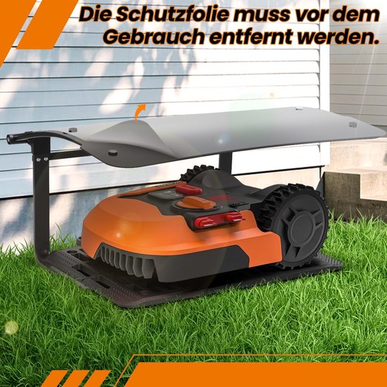 Garage voor robotmaaier met inklapbaar dak, opvouwbaar beschermhuis van robuust ABS-kunststof met ijzeren frame, uv-bestendig, voor de tuin, 73 x 57 x 40 cm — afbeelding 3
