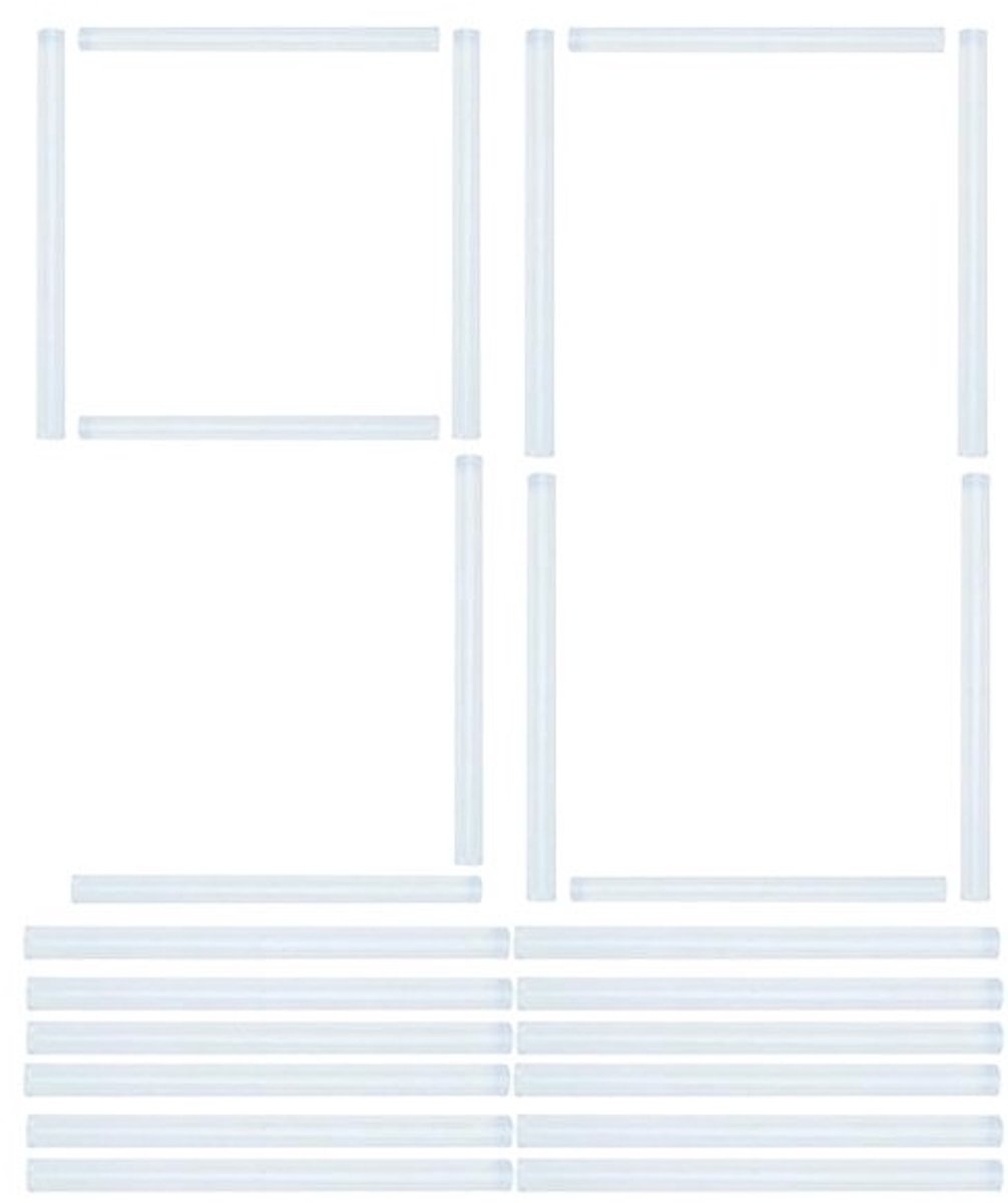 Mini-lijmsticks - Ambachtelijke lijm - Voor creatieve hobbyprojecten - Pakket van 90 stuks - Lengte van 20 cm - Transparant