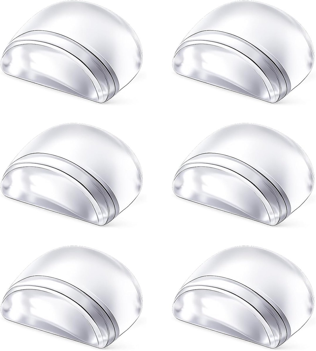 Door Stopper Adhesive Set, Transparent for Sticking, Floor Door Stopper, Wall Buffer Made of Soft Plastic, for All - ShopVlot
