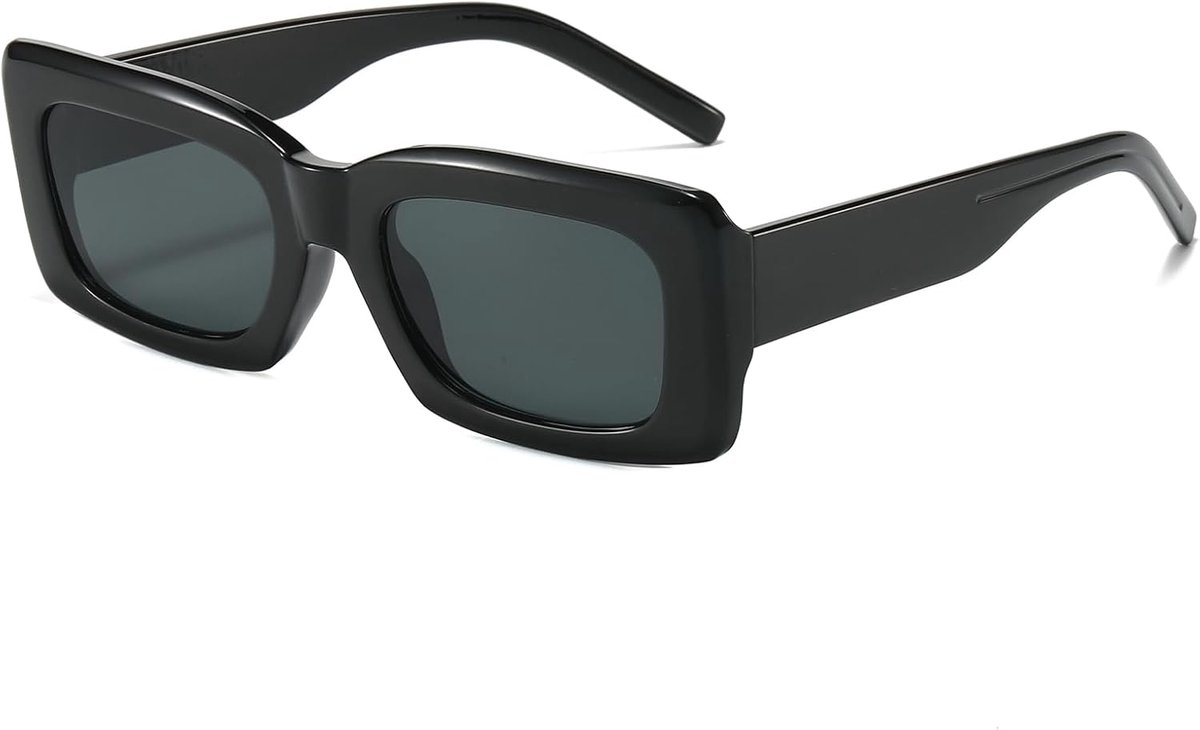 Retro rechthoekige zonnebril unisex - vintage klein model - UV400 bescherming - trendy accessoire - m-winkel