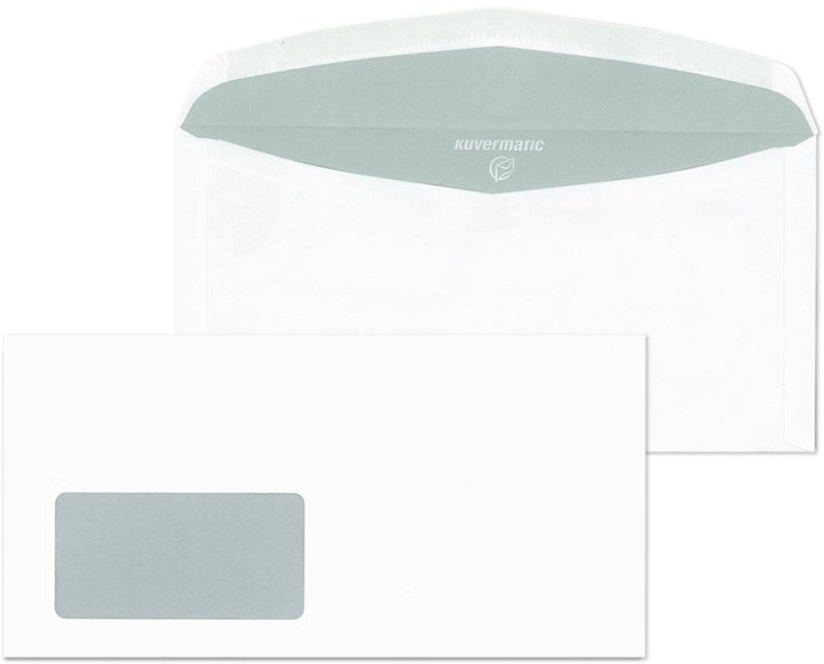 MAILmedia enveloppen Kuvermatic C6/5, met venster, wit, 1.000 stuks