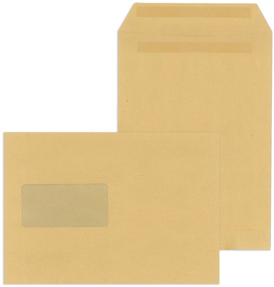 MAILmedia verzendtassen C5, zelfklevend, bruin, venster links, 500 stuks
