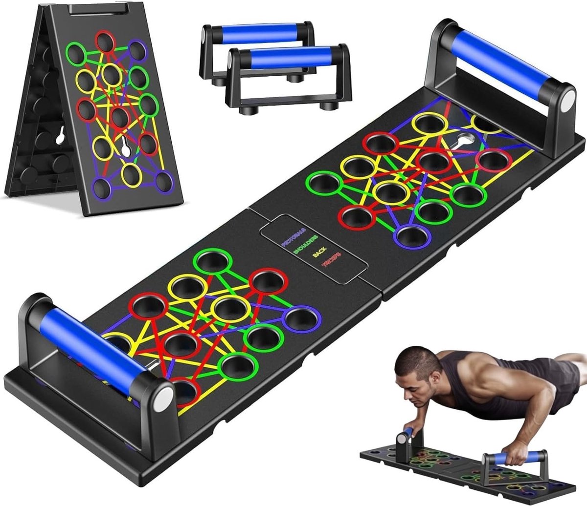 Vouwbare Push Up Stand Parallel Bar met Handvat - 24-in-1 Antislip Oefenbord voor Krachttraining, Spieropbouw en Yoga Thuis en Buiten voor Mannen en Vrouwen
