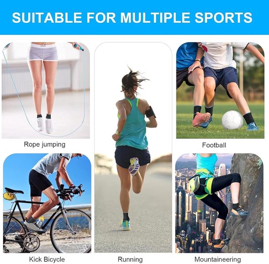 2 Stuks Enkelsupport | Zeer Elastische Enkelsbandages met Antislip Siliconen | Ideaal voor Sport, Hardlopen en Fietsen — afbeelding 4