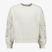 TwoDay meisjes sweater met bloem detail ecru - Wit - Maat 146/152