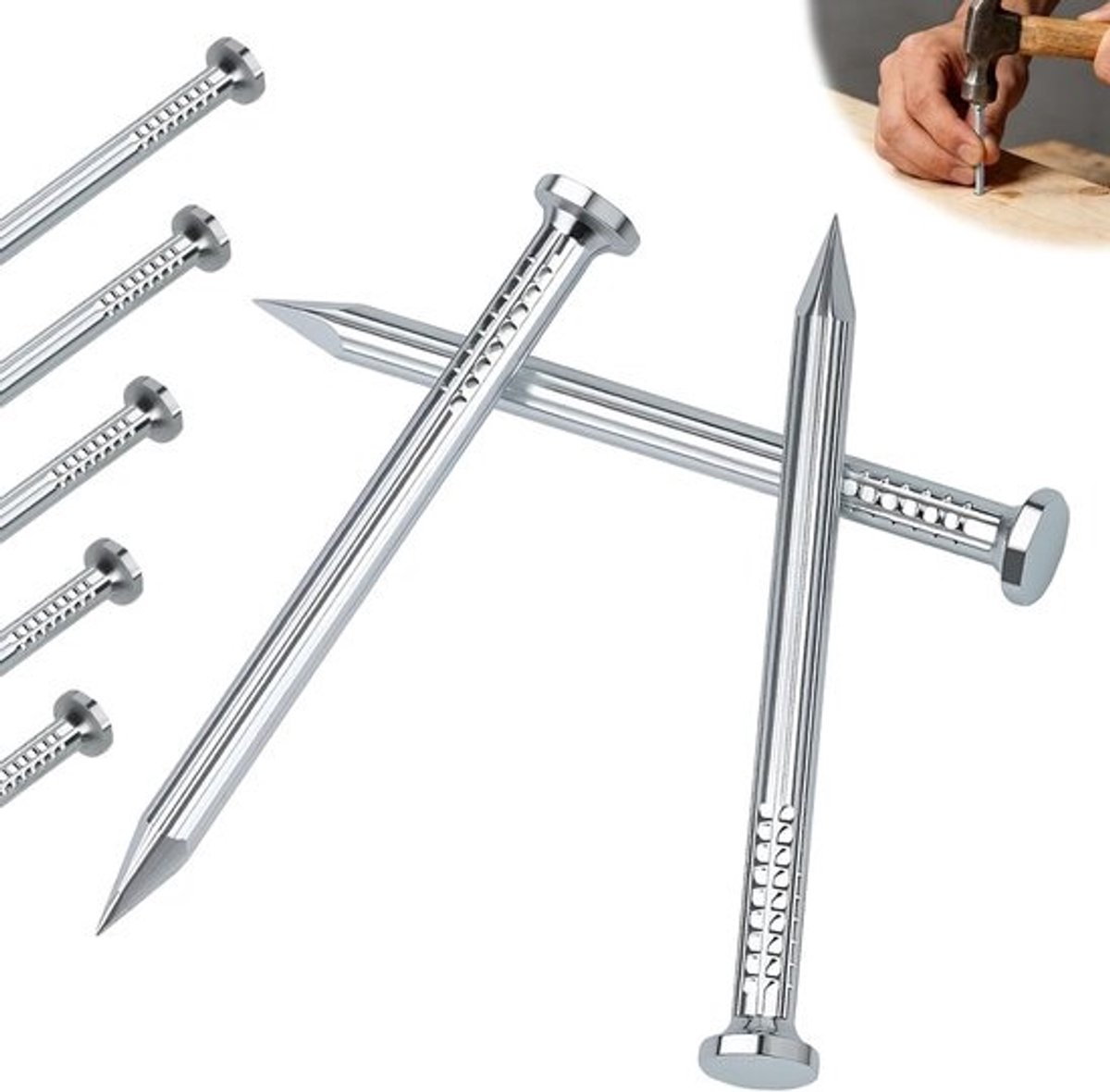 Stalen spijkers - Betonnagels - Robuust bevestigen - Gegalvaniseerd staal - 25 mm - 480 stuks - Zilver