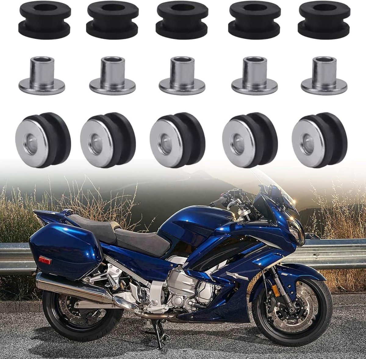 Motorfiets M6 rubbers - 10 stuks - duurzame rubberen covers - stabiliteit en schokabsorptie - ShopVlot