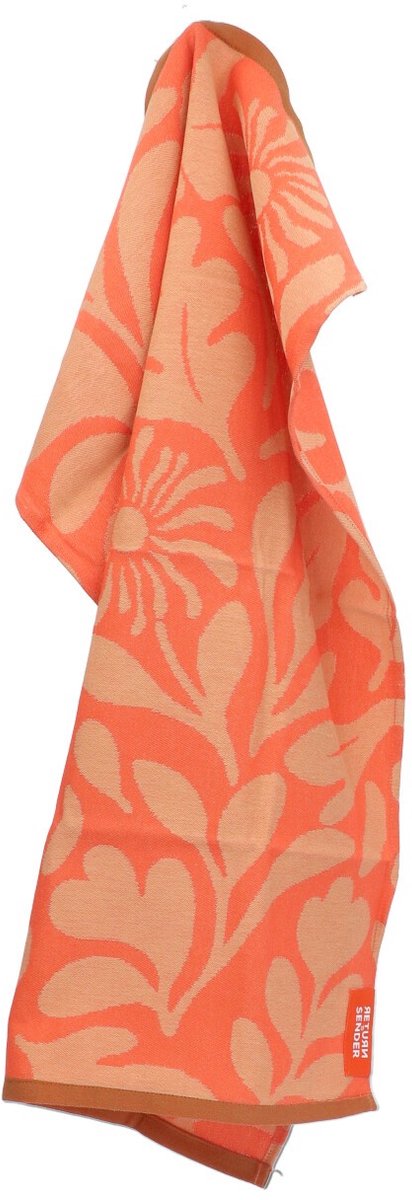 Return to Sender | Theedoek Flower GOTS Carina | 50x70 cm | Coral