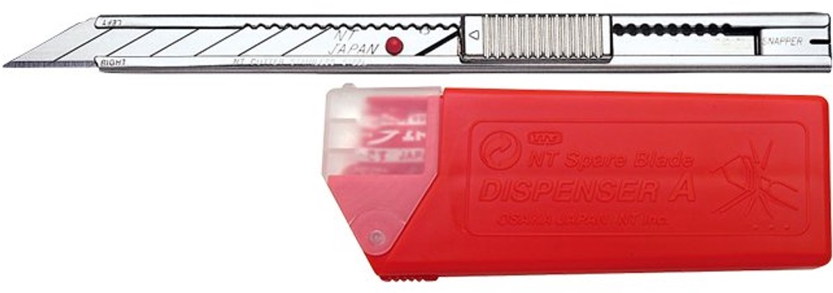 NT Cutter precisie snijder AD-2P, metaal, 9 mm mesjes, inclusief 10 mesjes