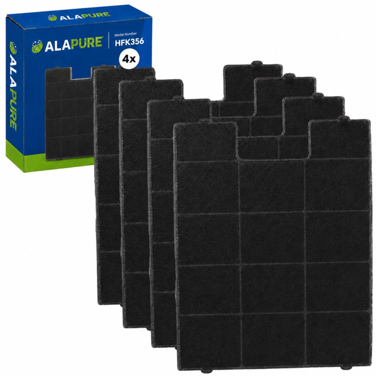 4x 356 Koolstoffilter voor FWK 280 / 17133 / FWK-280 / 91