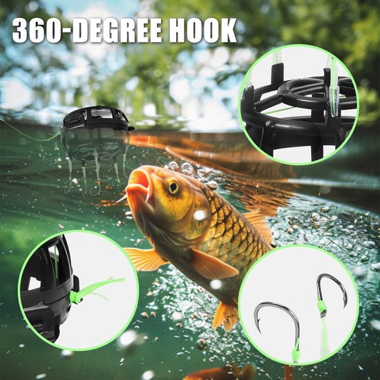Drijvende Bait Cage met 360° Rotatie, Verstelbaar Ontwerp tegen Verstrengeling, Geschikt voor Poeder, Granulaat en Blokvoer — afbeelding 3